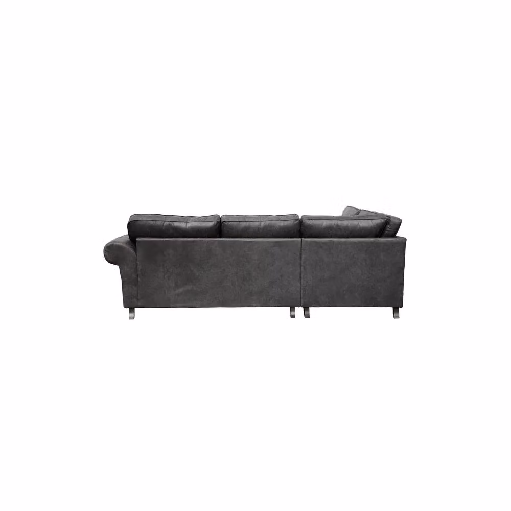 Snugg Furniture UK Limited Oakland L Shaped 4 Seater Corner Sofa in Black Suede Leather and Microfibre – 4