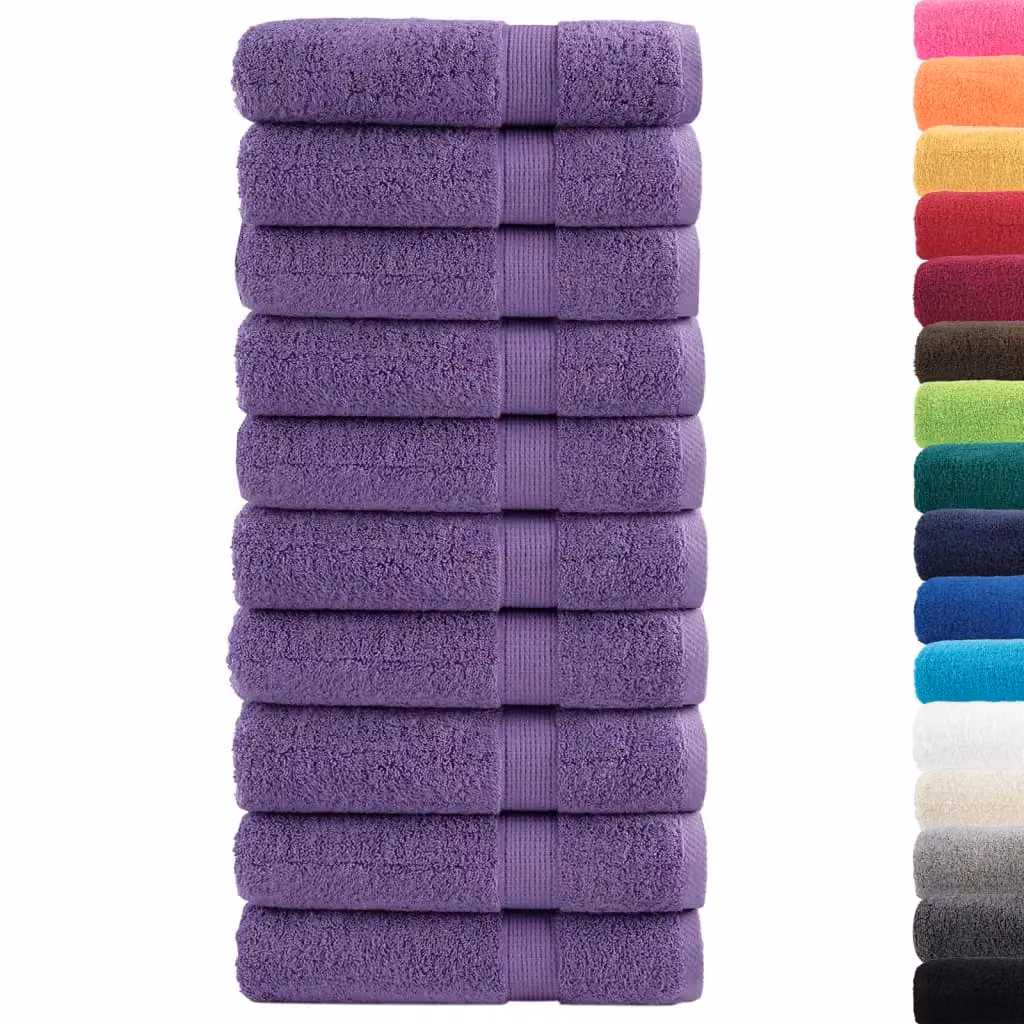 Berkfield Home SOLUND Premium Cotton Terry Bath Towels, 10 Piece Set, Purple, W: 100 cm, H: 150 cm, 600 gsm – 2