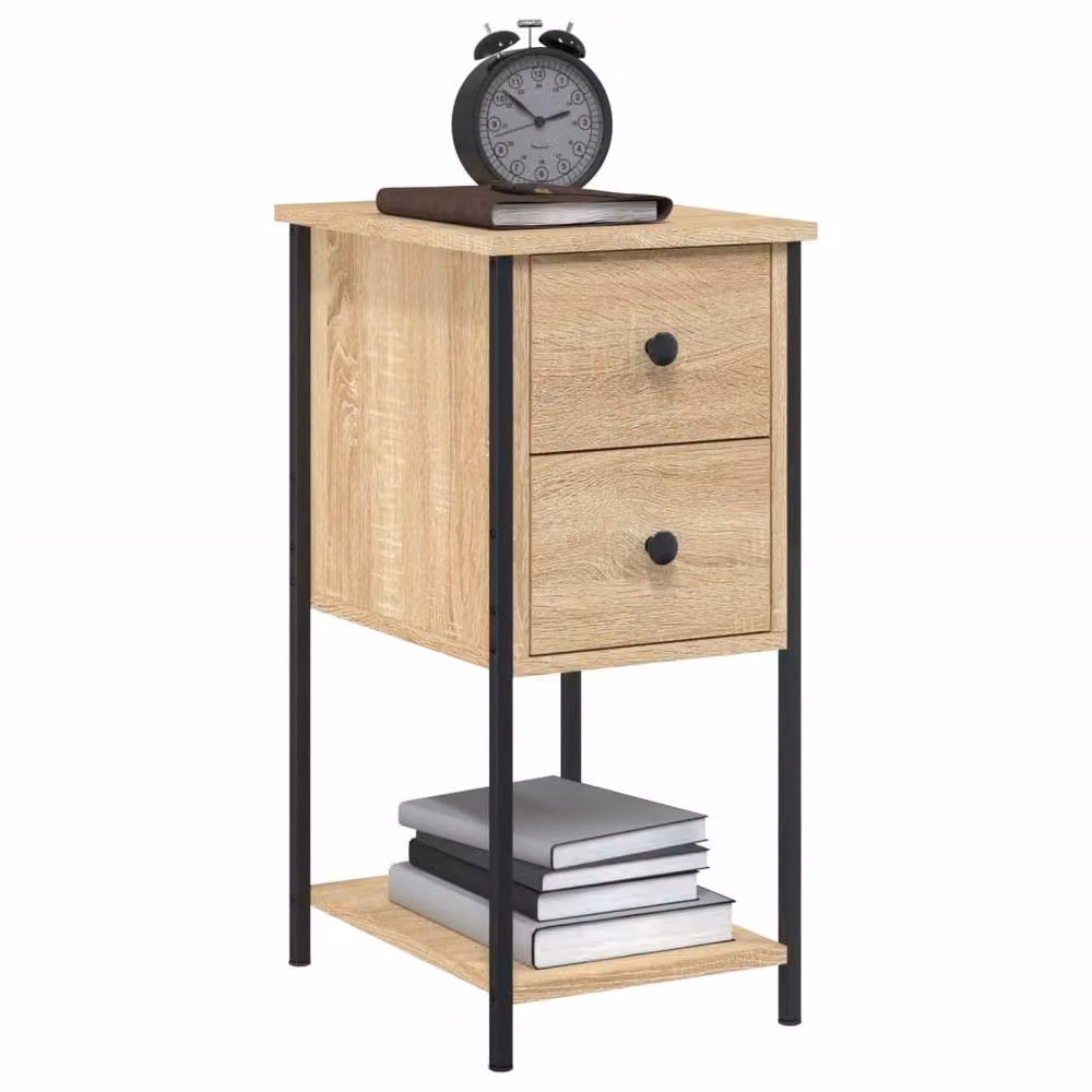 Berkfield Home Set of 2 Durable Bedside Cabinets in Sonoma Oak, Light Brown, W/D/H: 32 x 42 x 70 cm – 2