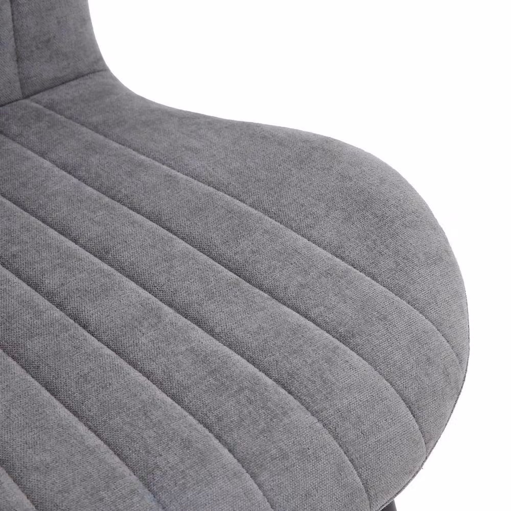 FWStyle Grace Pack of 4 Grey Upholstered Waterfall Clamshell Dining Chairs with Metal Legs – 4