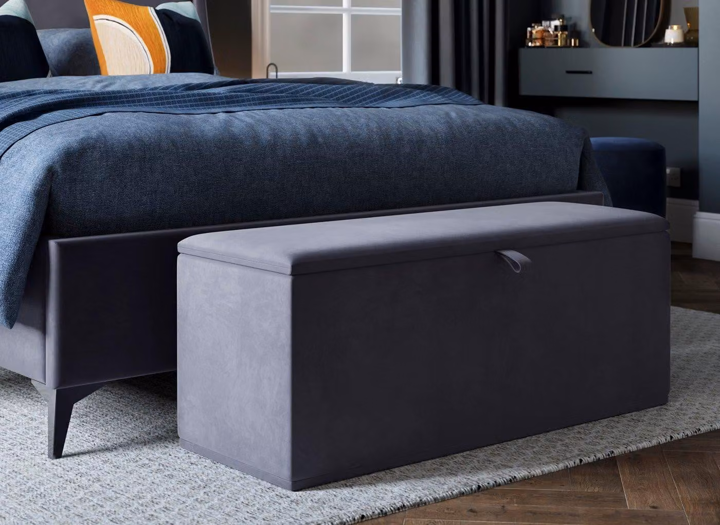 Dreams Camden Blanket Box in Grey Microfibre