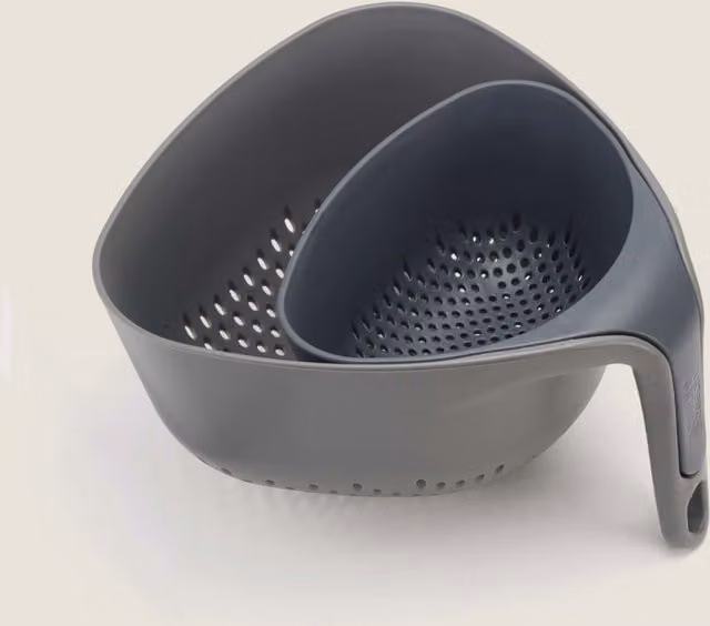 Joseph Joseph Nest 2 Piece Colander Set with Handles, Grey
