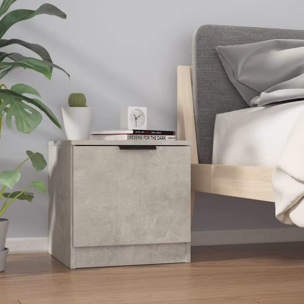 Berkfield Home Bedside Cabinet in Grey, W/D/H: 40 x 39 x 40 cm – 2