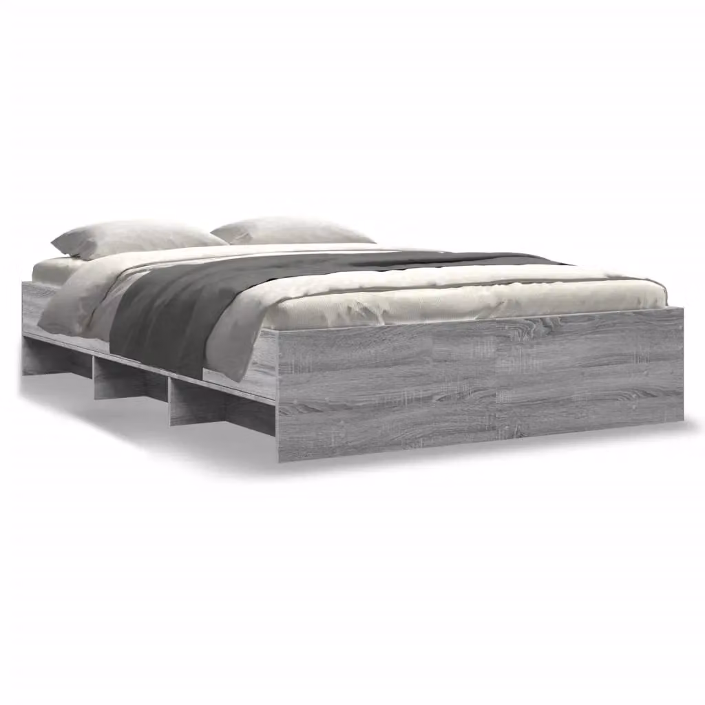 Berkfield Home Sonoma Bed Frame in Grey, Engineered Wood, W/D/H: 140 x 200 cm – 2
