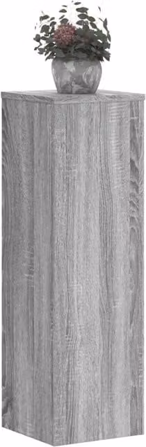 Berkfield Home Set of 2 Grey Sonoma Plant Stands in Engineered Wood, W/D/H: 25 x 25 x 80 cm