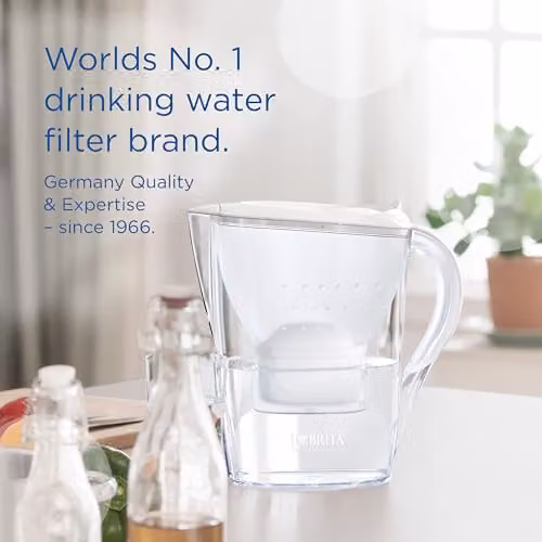 Brita Marella Water Filter Jug in Blue, 2.4 l, with Lid and 3x MAXTRA PRO Pure Performance Cartridges – 3