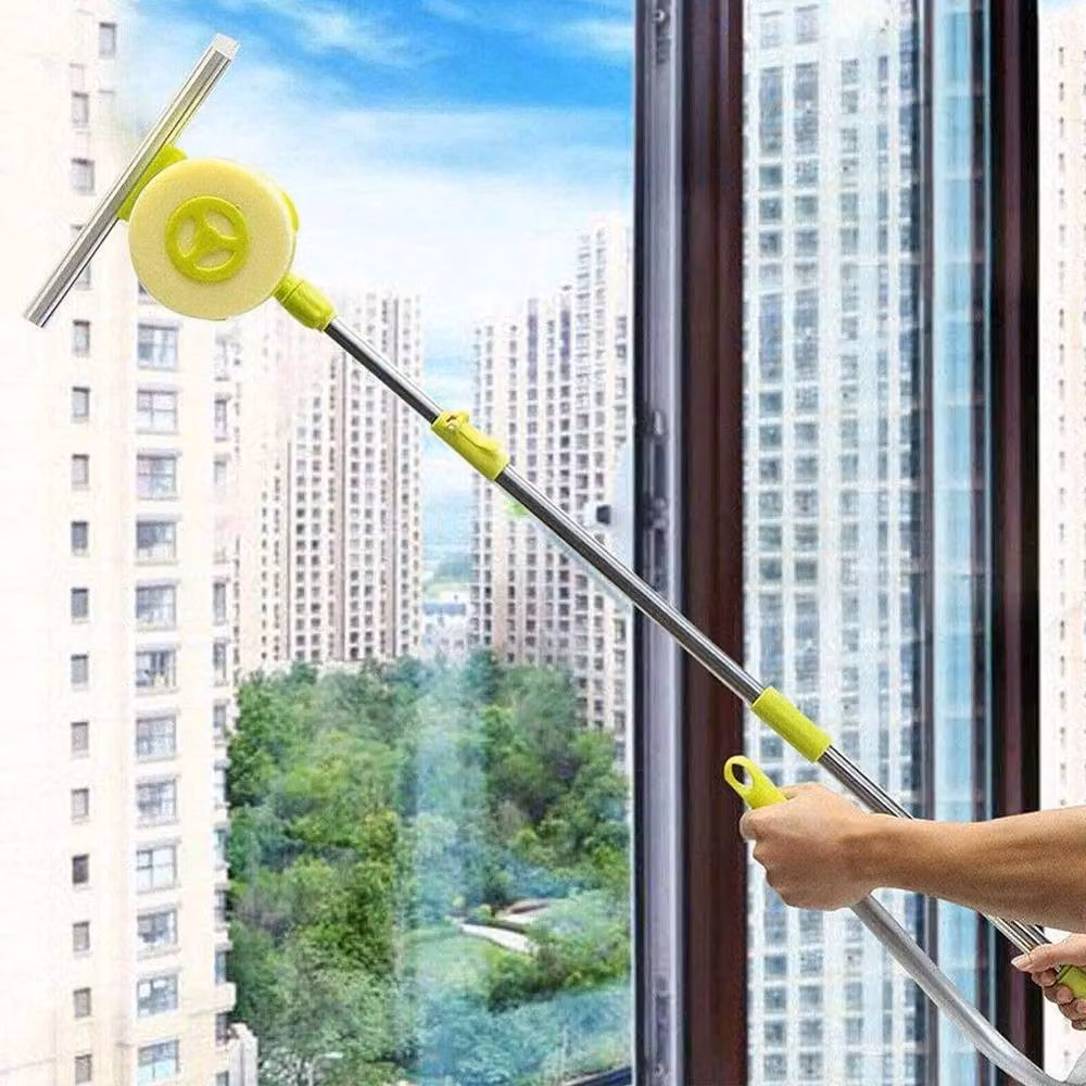 EONLION Green Telescopic Window Cleaner Kit with Squeegee and Microfibre Glass Cleaner – 2