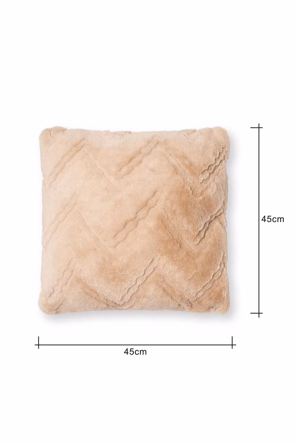 BHS Modern Square Faux Fur Chevron Cushion in Sand – 2