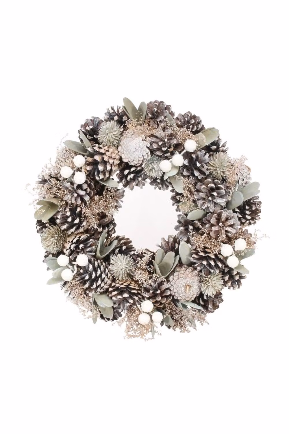 KDMD Round Green Floral Tabletop Christmas Wreath with Natural Leaves – 2