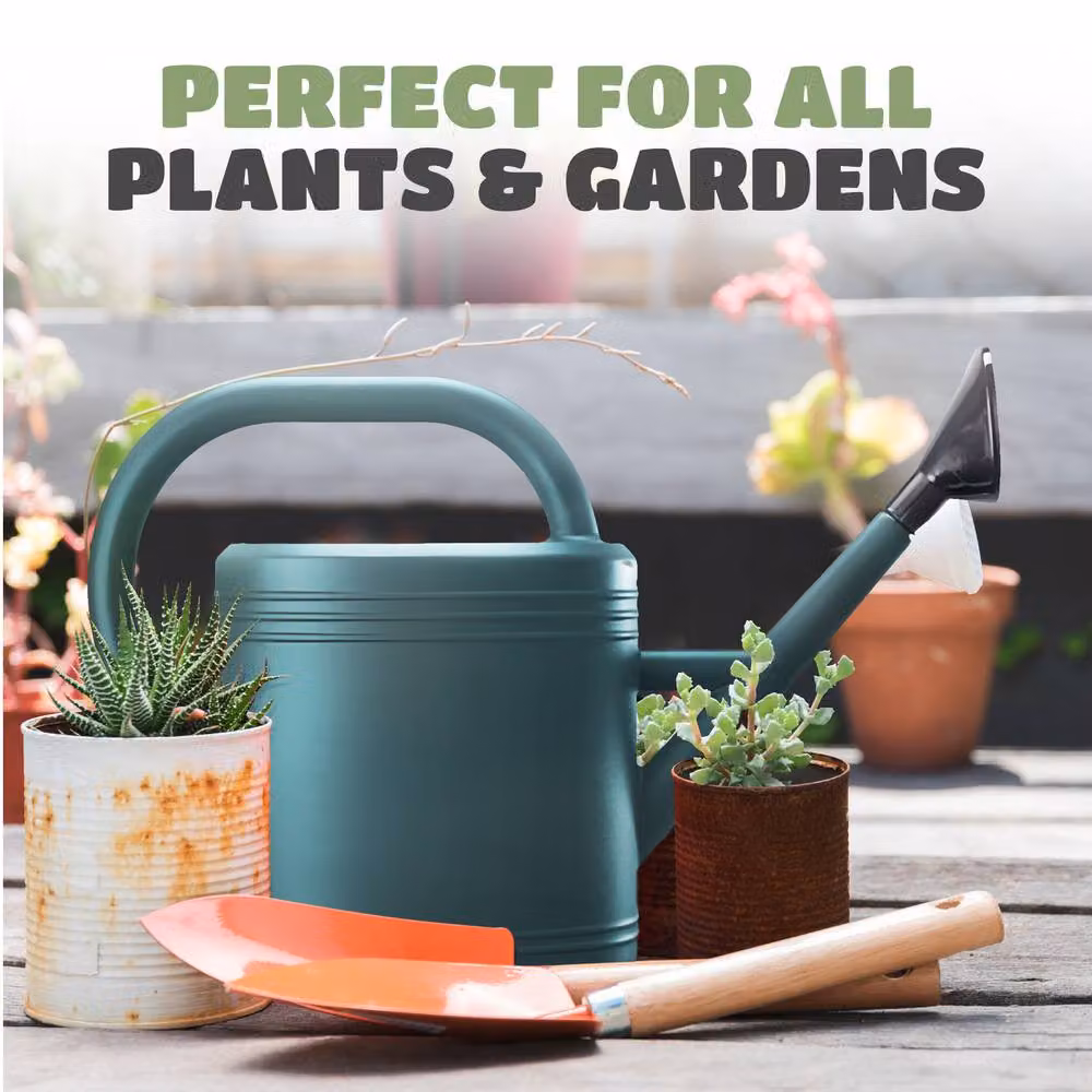 Keplin 5L Plastic Watering Can with Stainless Steel Sprinkler Rose, Green – 7
