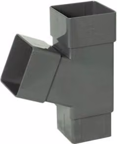 FloPlast Square Downpipe Branch 112 Degree 65mm Anthracite Grey