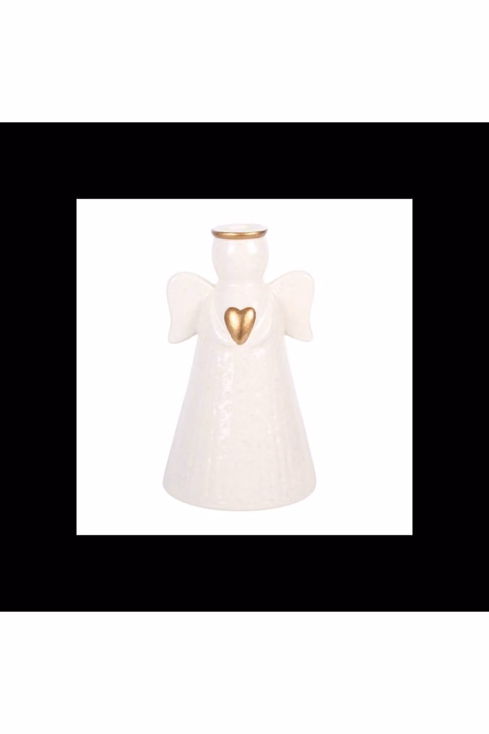 KDMD Heart Angel Taper Candle Holder, White Ceramic Tabletop Candlestick – 2