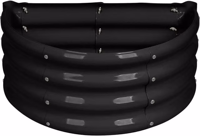 Harbour Housewares Semi-Circle Raised Garden Bed in Anthracite, Galvanised Steel Metal Planter, W: 60 cm, D: 30 cm, H: 30 cm – 6