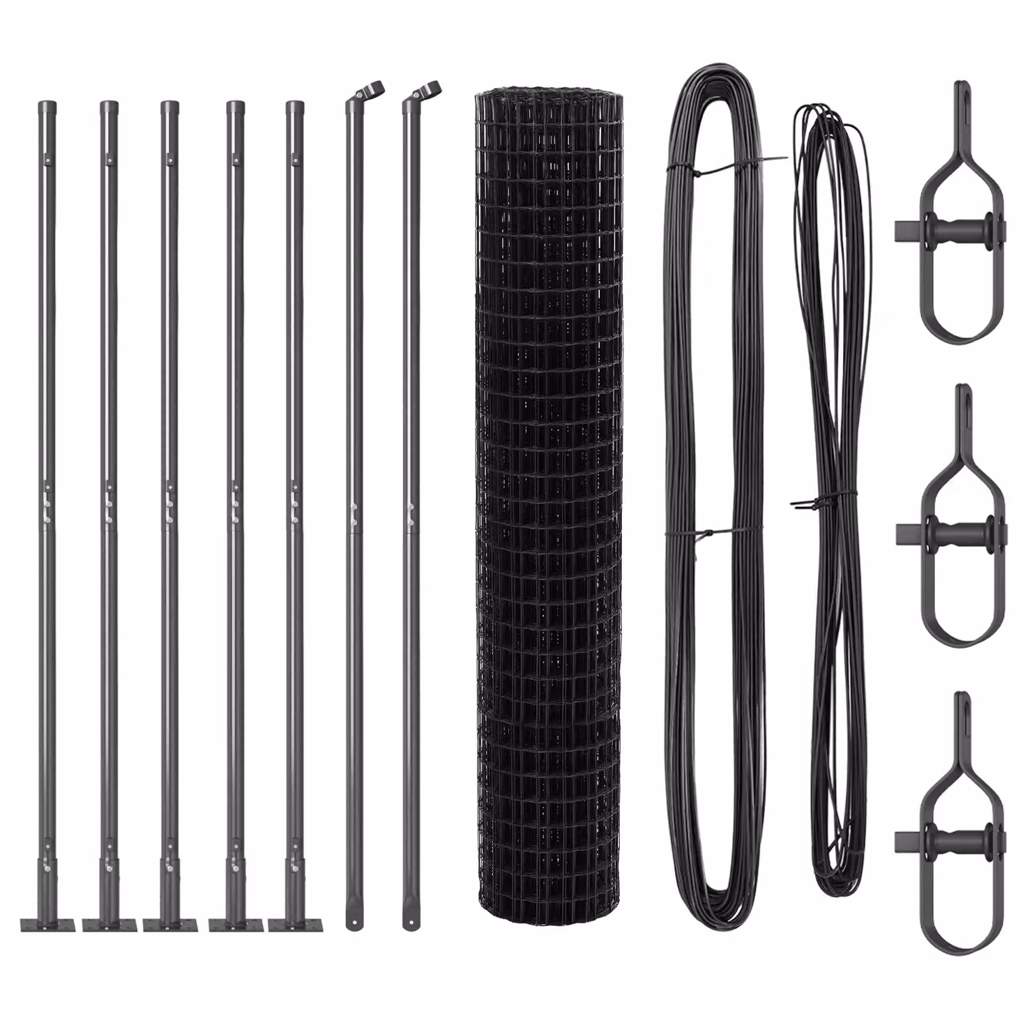 Berkfield Home Euro Fence with 7 Flanged Posts, Galvanised Steel, Silver/Grey, W: 10 m, H: 1.6 m – 3