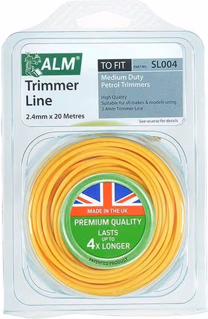 ALM Trimmer Line for Medium Duty Petrol Trimmers, 2.4mm x 20m, Yellow