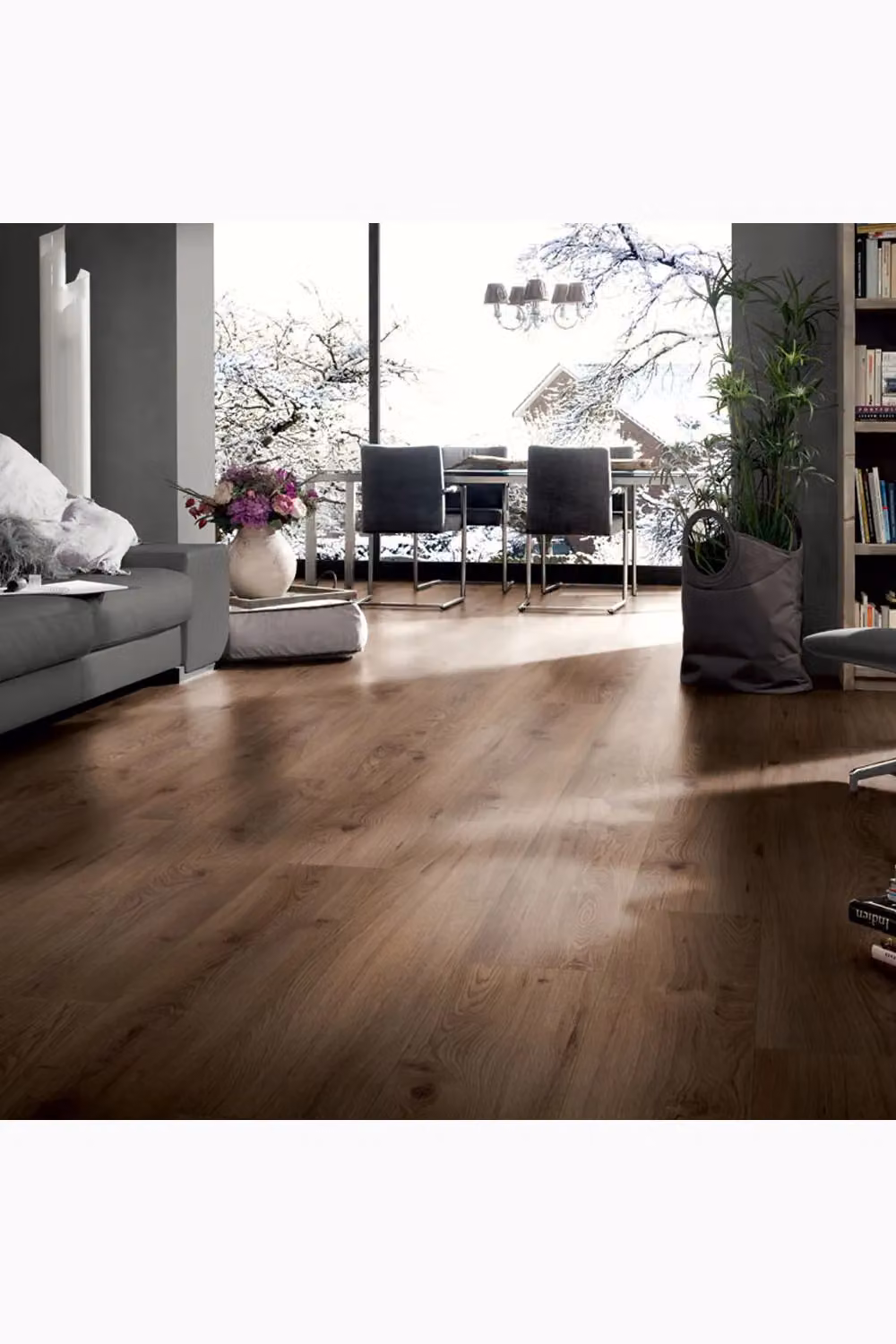 Living and Home 36-Piece Walnut Brown Self-Adhesive PVC Wood Grain Effect Flooring, 5m² Pack – 2