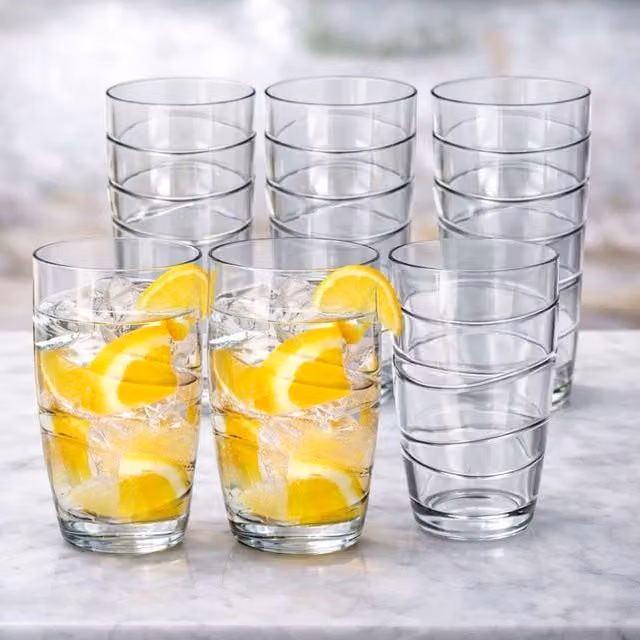 volila Pack of 6 Transparent Acrylic Plastic Tumblers, 550ml – 1