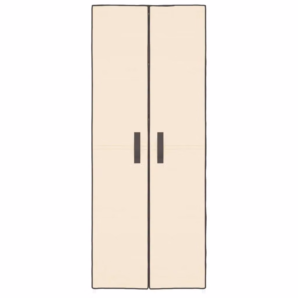Berkfield Home Beige Fabric and Metal Shoe Cabinet, W/D/H: 60 x 30 x 166 cm – 2