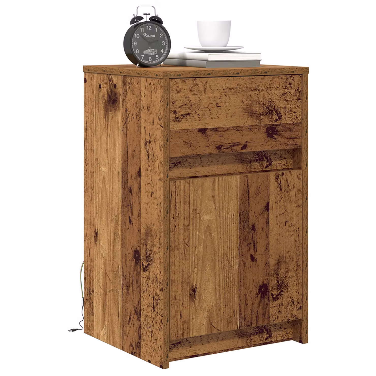 Berkfield Home Bedside Cabinet in Brown Old Wood, W/D/H: 38 x 34 x 61 cm – 2