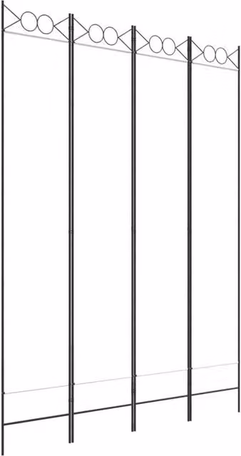 Berkfield Home 4-Panel Fabric Room Divider in White, W/H: 160 x 220 cm – 1