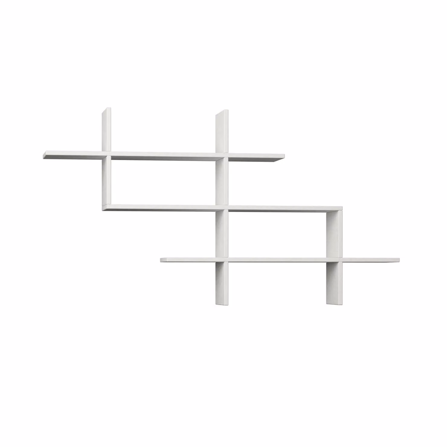 Decortie Halic Modern Wall Mounted Bookcase Display Unit, White, W/D/H: 150 x 22 x 82 cm – 2