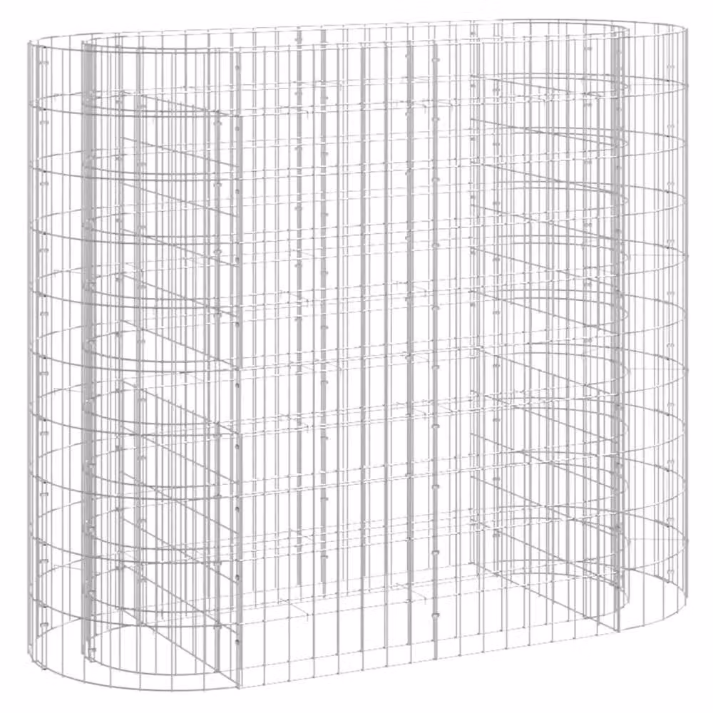 Berkfield Home Durable Galvanised Steel Gabion Raised Bed, Silver, W: 120 cm, D: 50 cm, H: 100 cm – 2