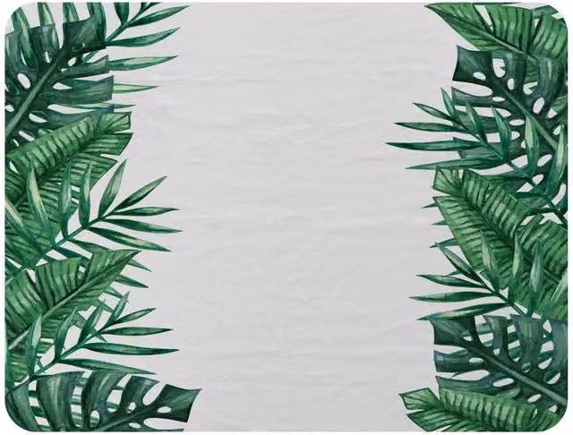 Benjamin Tate Design Half Botanical Border Fleece Blanket in Green and Beige, W/D/H: 120 x 150 cm – 2