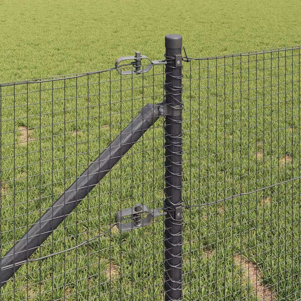 Berkfield Home Welded Wire Fence with 13 Spike Posts, Grey and Black Steel, W: 0.5 m, L: 100 m – 3
