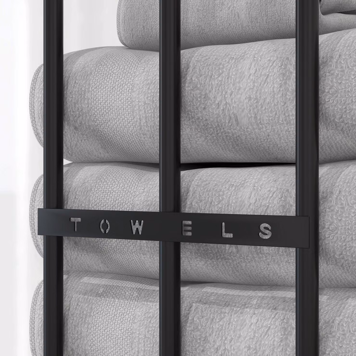 HOMCOM Black Metal Wall Mounted Towel Rail, W/D/H: 21 x 12 x 74 cm – 4