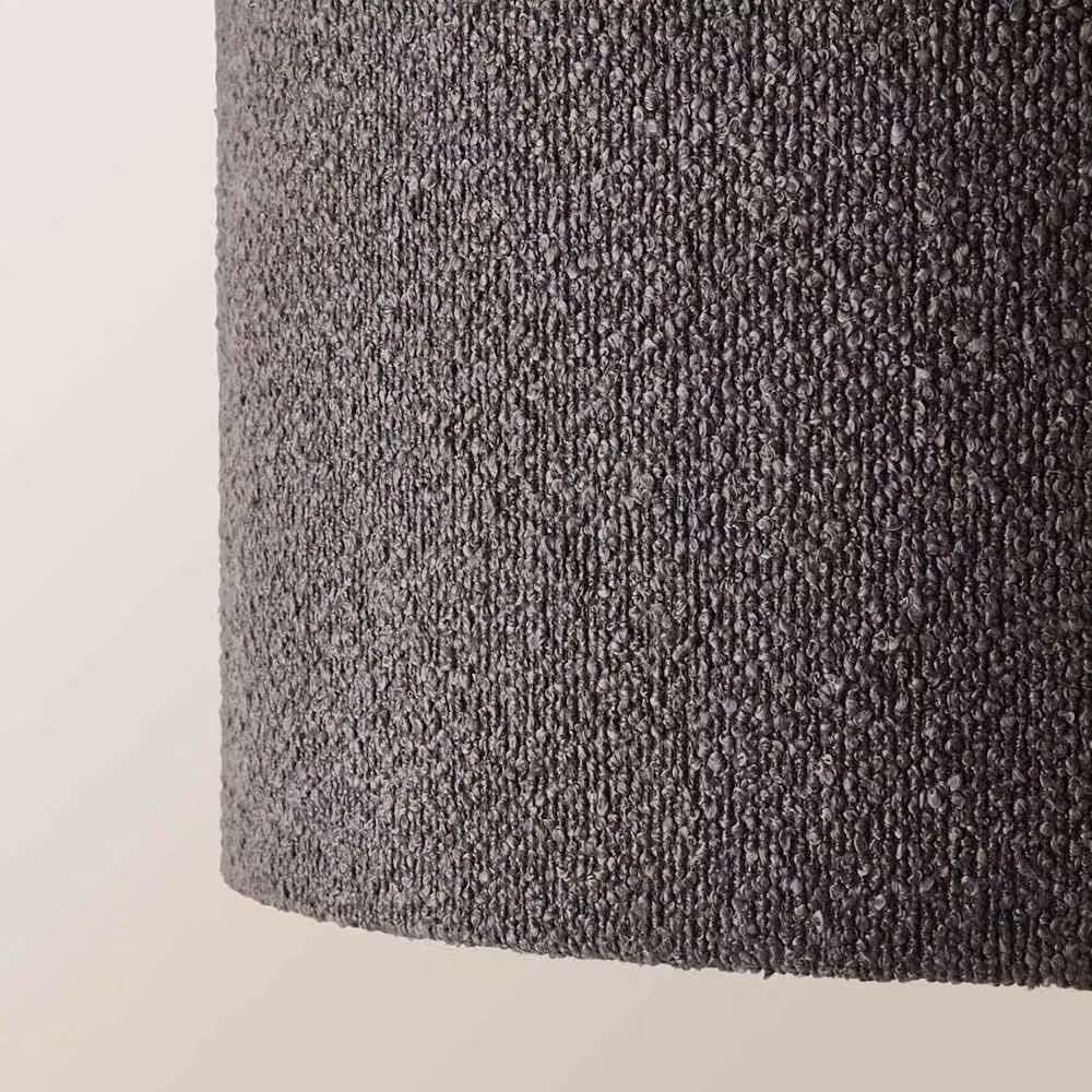 FORGEVIO Modern Cylinder Fabric Lampshade Ceiling Light in Grey Charcoal Large – 4