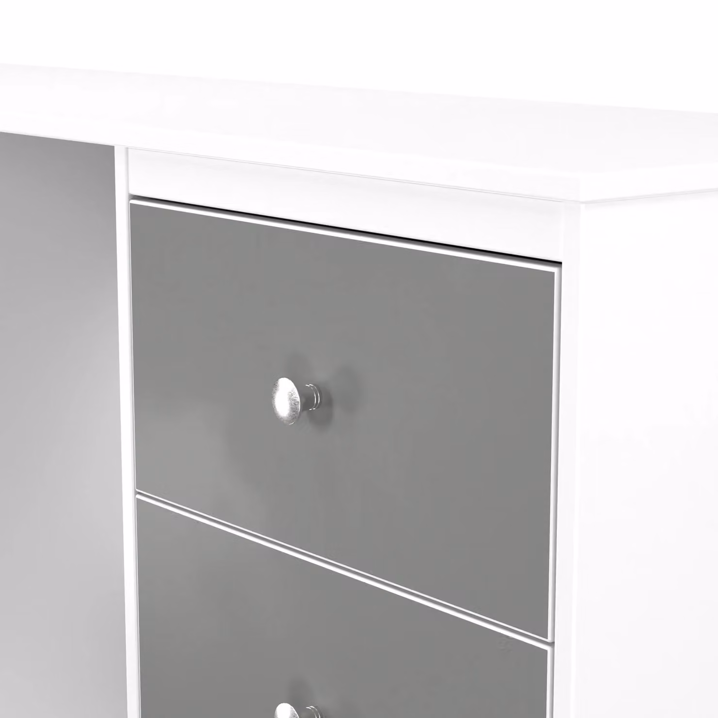 2 U Stowe Ready Assembled 6 Drawer Kneehole Desk in Mid Grey – 2