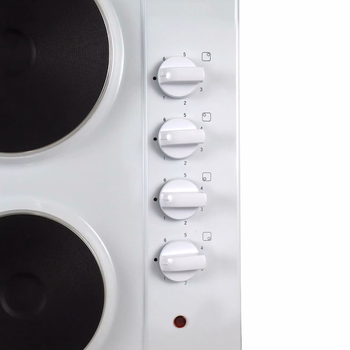 Statesman 4 Plate Electric Solid Plate Cooktop with Side Dial Control in White – 2