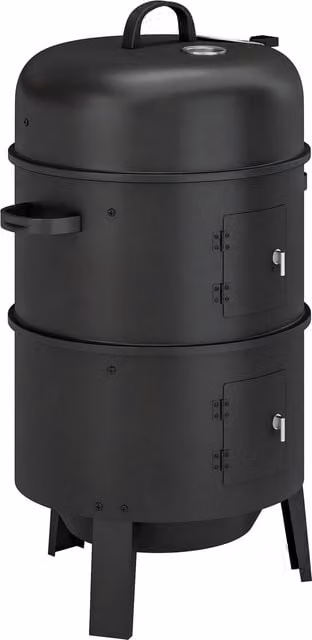 Outsunny 3-in-1 Vertical Charcoal Smoker in Black with Built-in Thermometer and 2 Grill Grates, W/D/H: 52.0 x 41.5 x 81.0 cm – 1