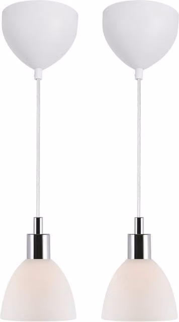 Nordlux Ray Suspended Pendant Light in Chrome and Glass with E14 Base – 1