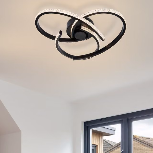COSYLYTE Moora 3 Light Integrated LED Ceiling Light in Matt Black