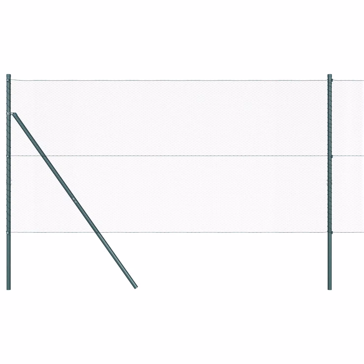 Berkfield Home Green Powder-Coated Steel Hexagon Fence, W/H: 10 x 1 m – 2