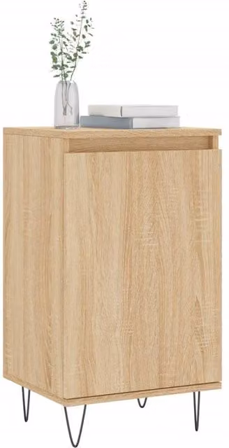 Berkfield Home Set of 2 Sonoma Oak Sideboards in Light Oak, W/D/H: 40 x 35 x 70 cm