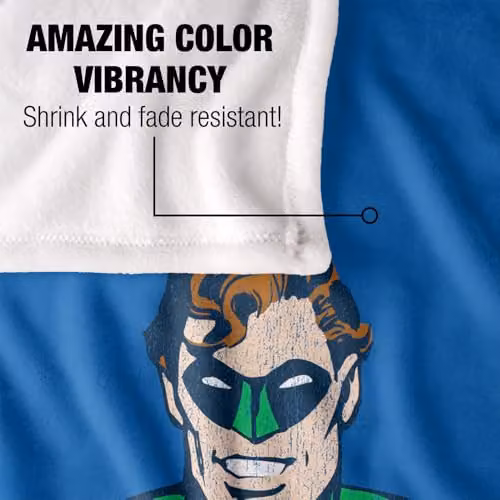 Warner Bros. Green Lantern Banner Super Soft Fleece Throw Blanket, Multicolour, W: 91.44 cm x L: 147 cm – 3