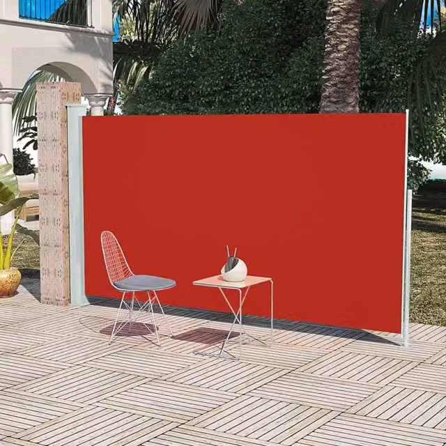 Berkfield Home Red Patio Terrace Side Awning with Manual Pull and Polyester Fabric, W/H: 160 x 300 cm – 1