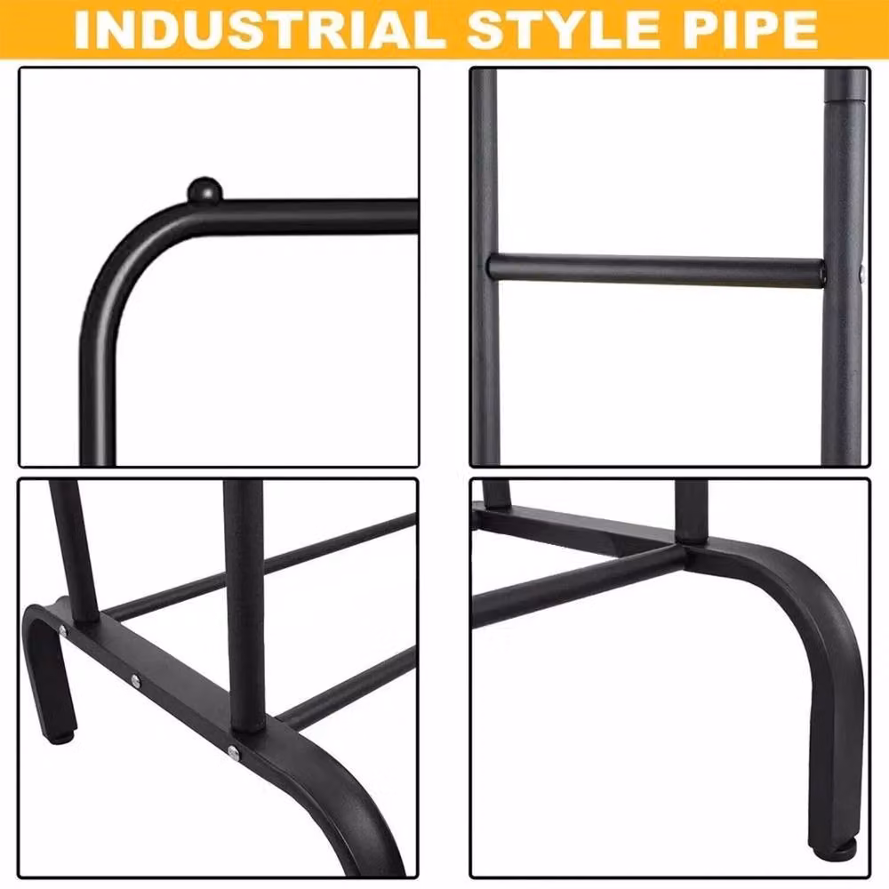 NESTLUNE Heavy Duty Metal Double Rail Clothes Rail in Matt Black – 6