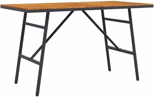Berkfield Home Modern Acacia Wood Dining Table in Black and Brown, W/D/H: 110 x 55 x 62 cm