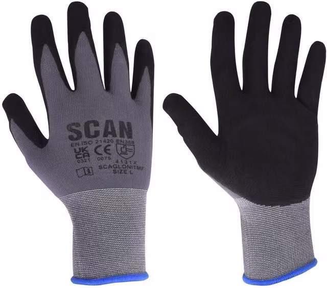 Scan Breathable Microfoam Nitrile Gloves, Size XL