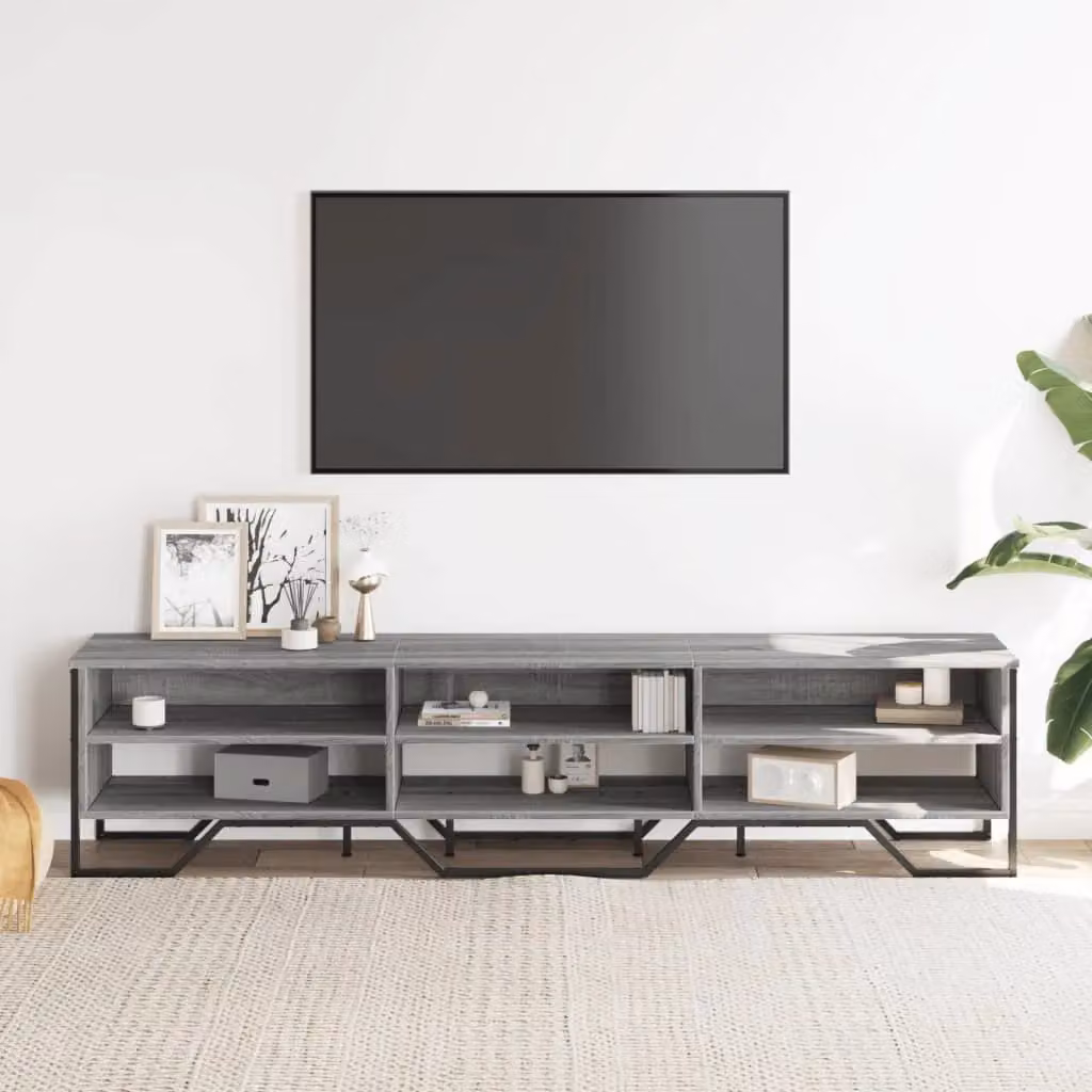 Berkfield Home Modern TV Cabinet in Grey Sonoma, W/D/H: 180 x 34 x 41 cm – 3