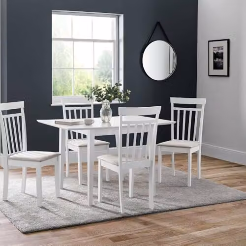 Julian Bowen Rufford White Square Extendable Dining Table W: 80 cm, D: 80 cm, H: 75 cm