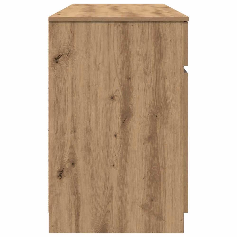 Berkfield Artisan Oak Writing Desk in Brown, W/D/H: 140 x 49 x 76 cm – 3