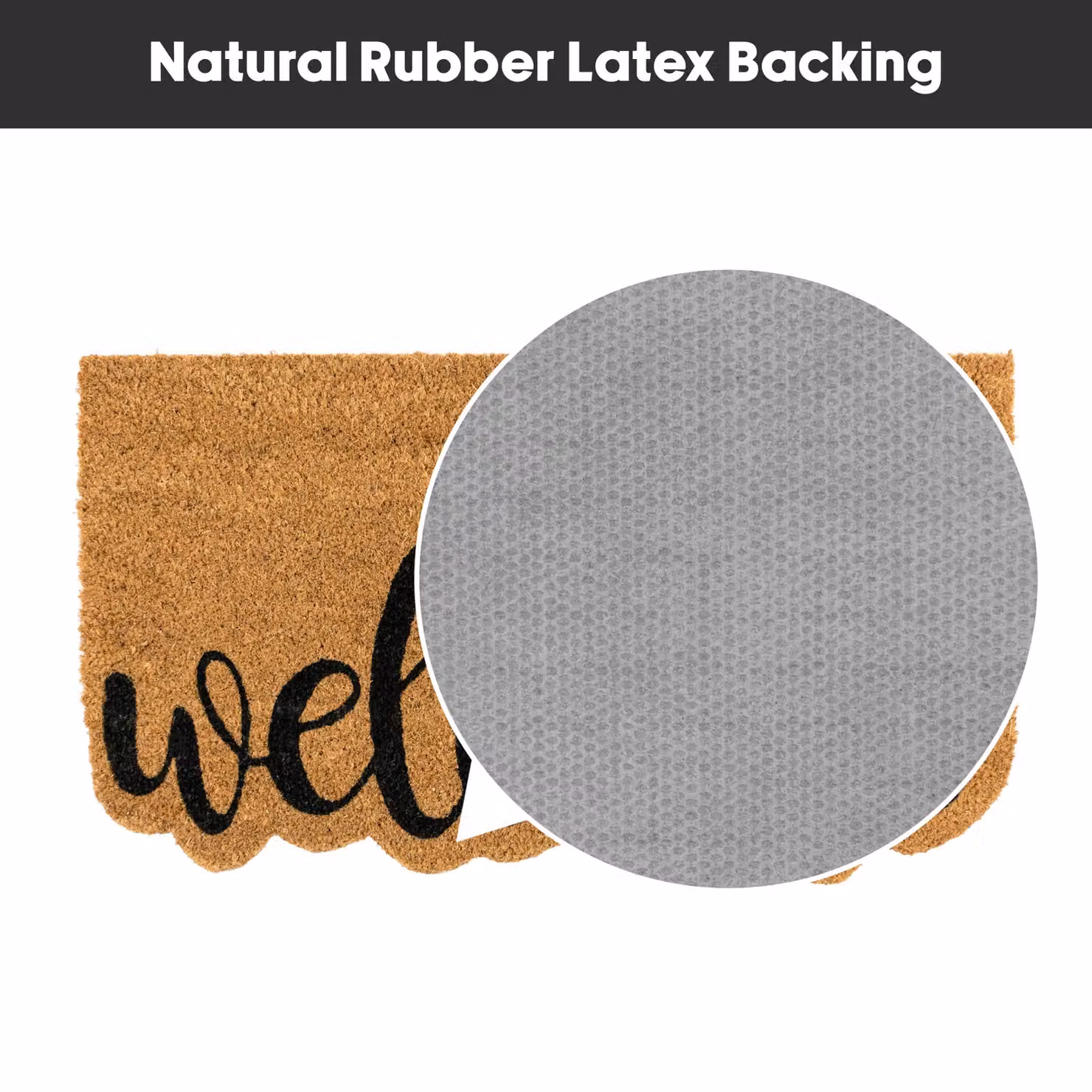 JVL Brown Coir Rectangular Entrance Doormat with Natural Rubber Backing, W: 40 cm, D: 70 cm – 4
