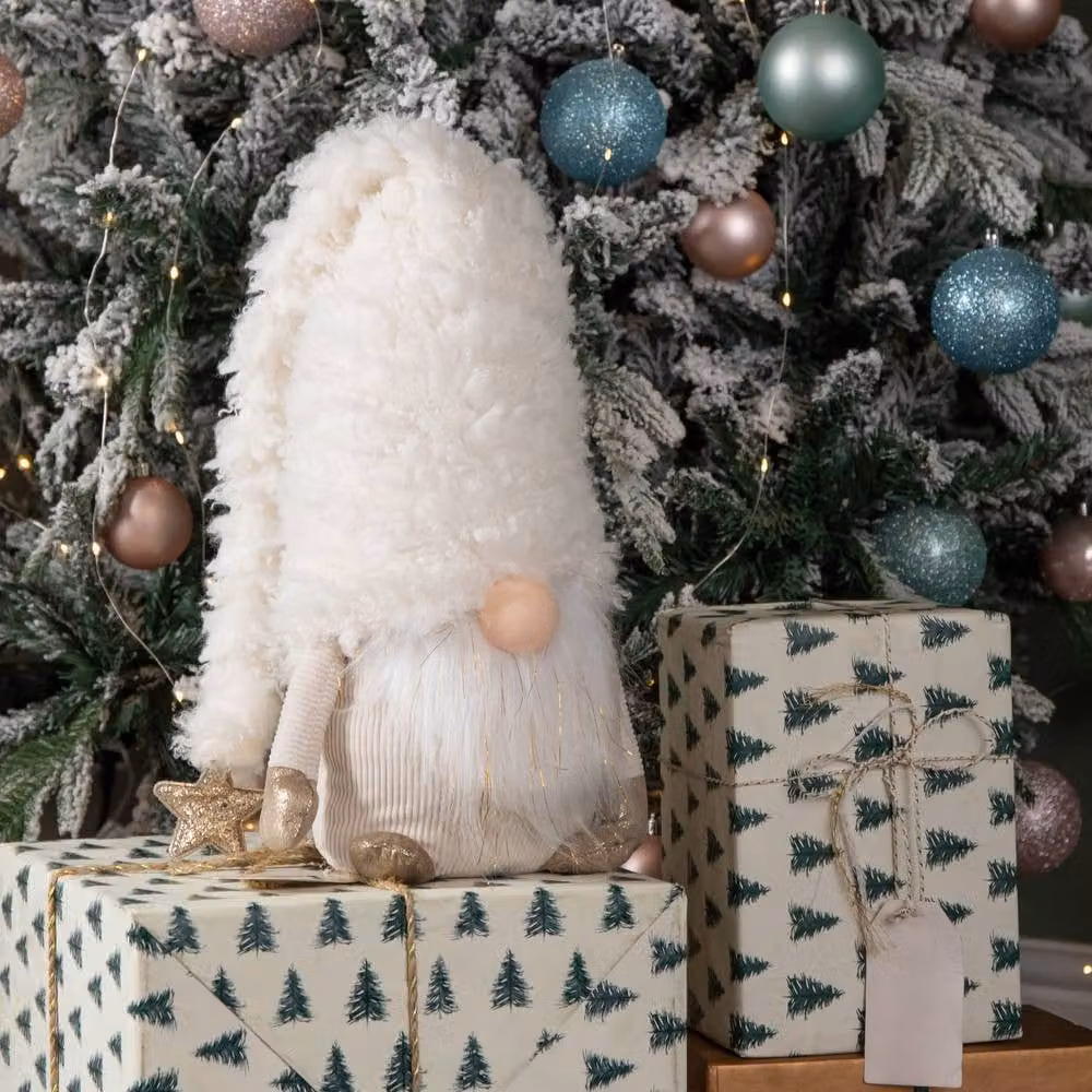 Samuel Alexander White Super Soft Scandinavian Christmas Snow Gonk Tabletop Decoration, Height: 34 cm – 2