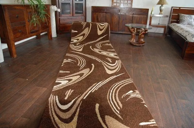 RugsX Heat-Set Fryz Abstract Runner in Brown, W/D: 70 x 140 cm – 2