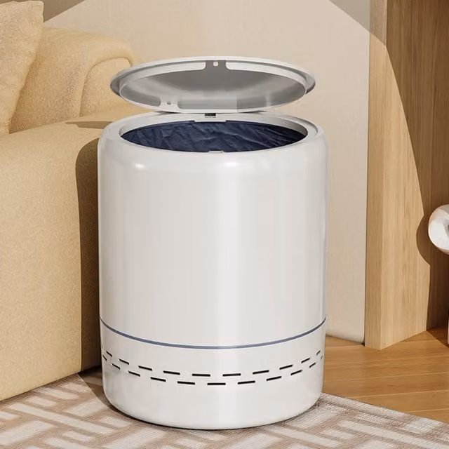 Livingandhome White Touch Bagging Rubbish Bin with Lid, 12.3 l