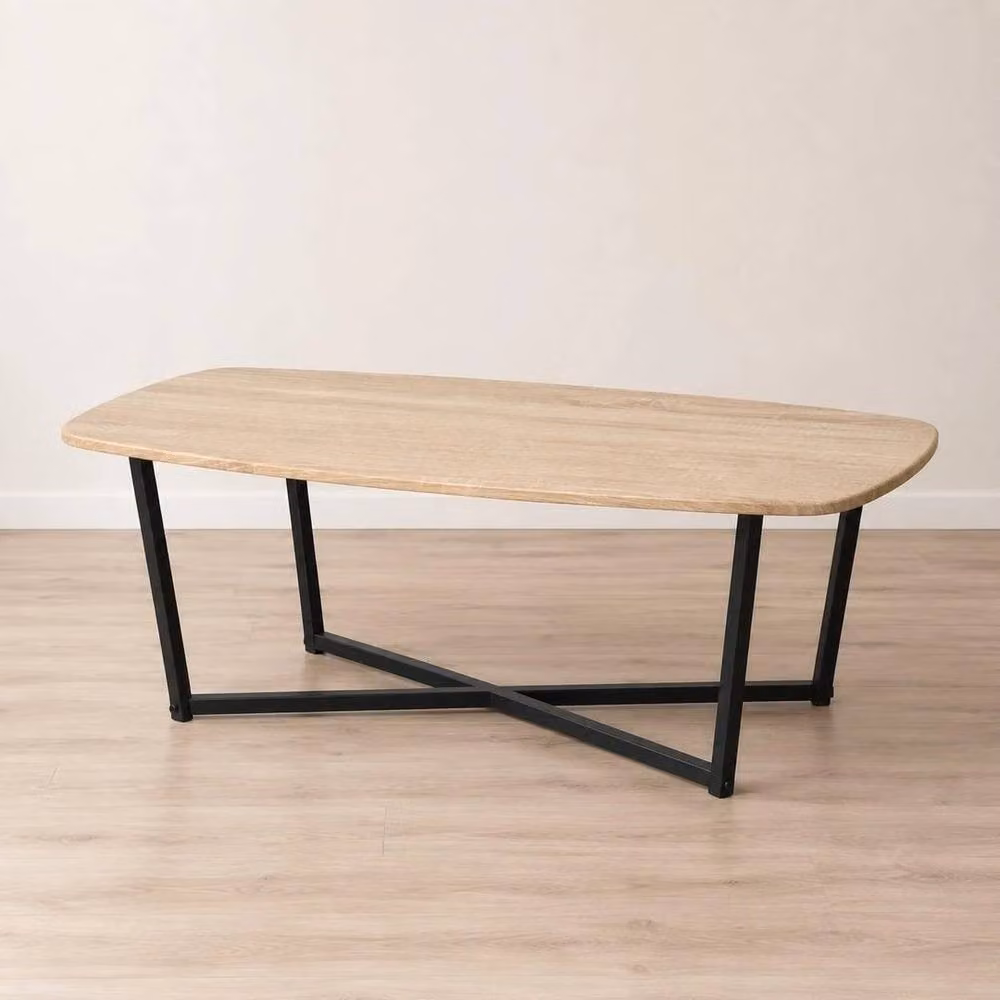 Kelvenix Rectangular Coffee Table in Brown Oak, W/D/H: 100 x 60 x 35 cm – 2
